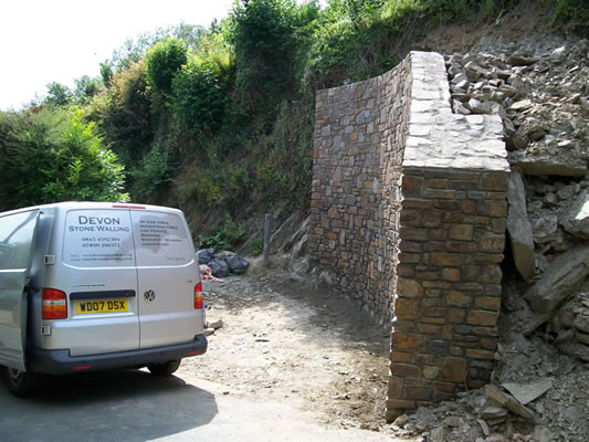 Stone Retaining Wall.