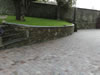 Mortar bedded Stone walls and steps.