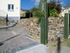 Mortar bedded Stone walls and steps.